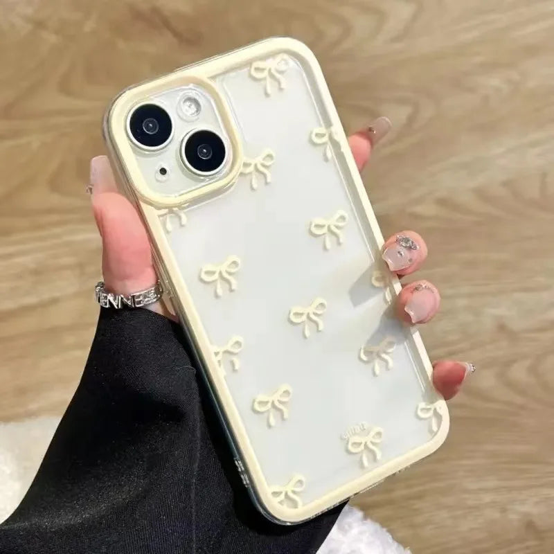 Cute Bow Clear iPhone Case