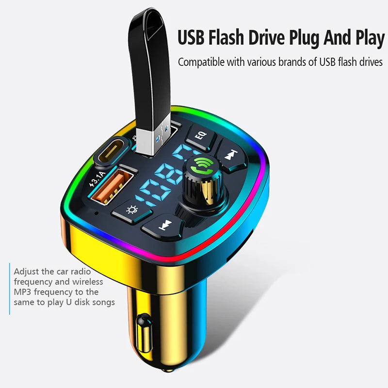 Bluetooth 5.0 FM Transmitter Car Charger
