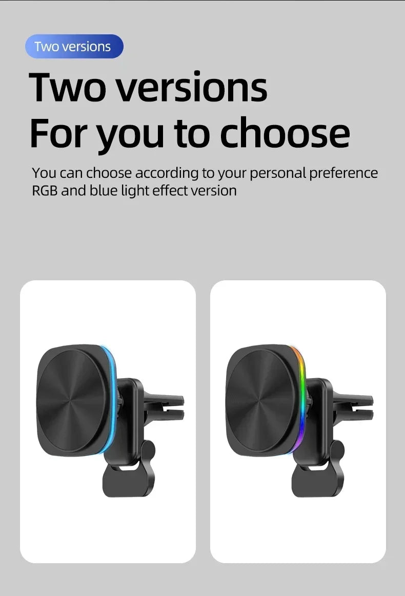 Magnetic Car Wireless Charger Holder (RGB)