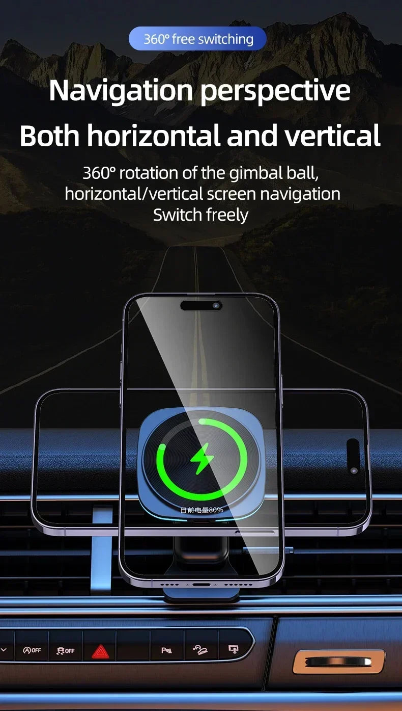 Magnetic Car Wireless Charger Holder (RGB)