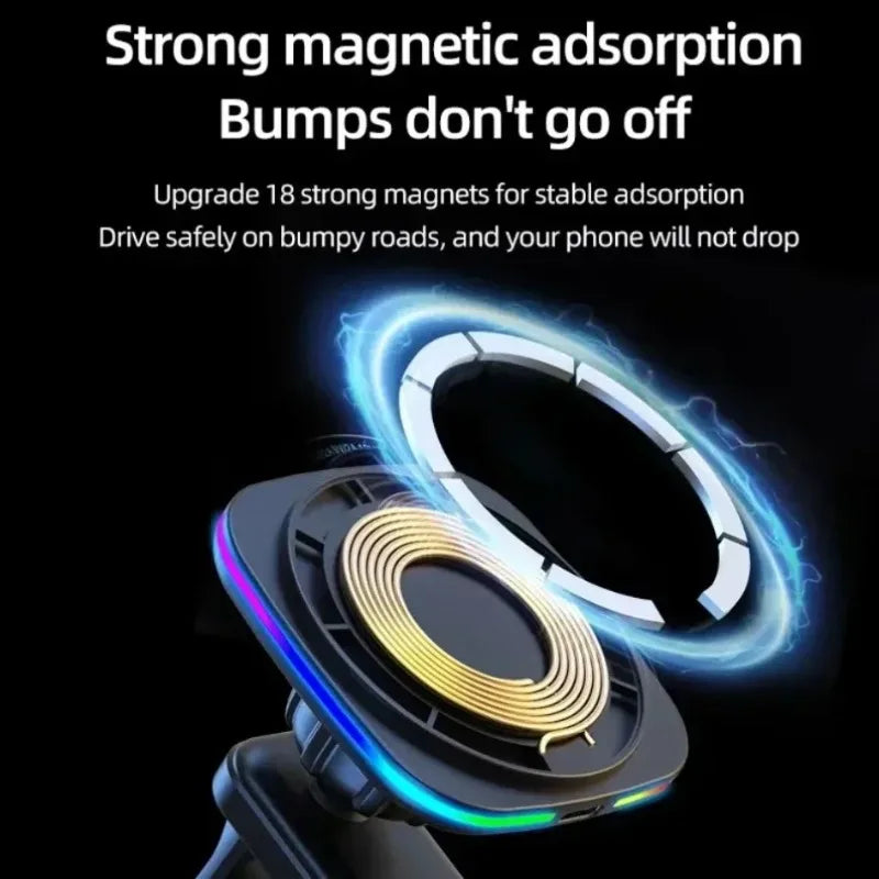 Magnetic Car Wireless Charger Holder (RGB)