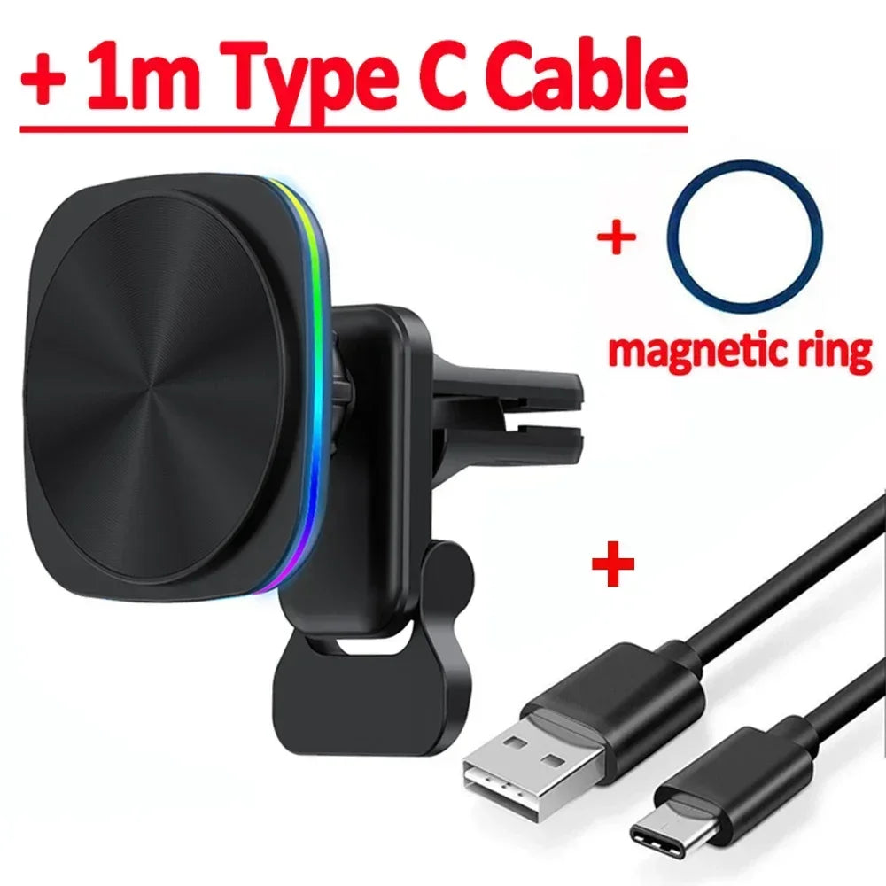 Magnetic Car Wireless Charger Holder (RGB)