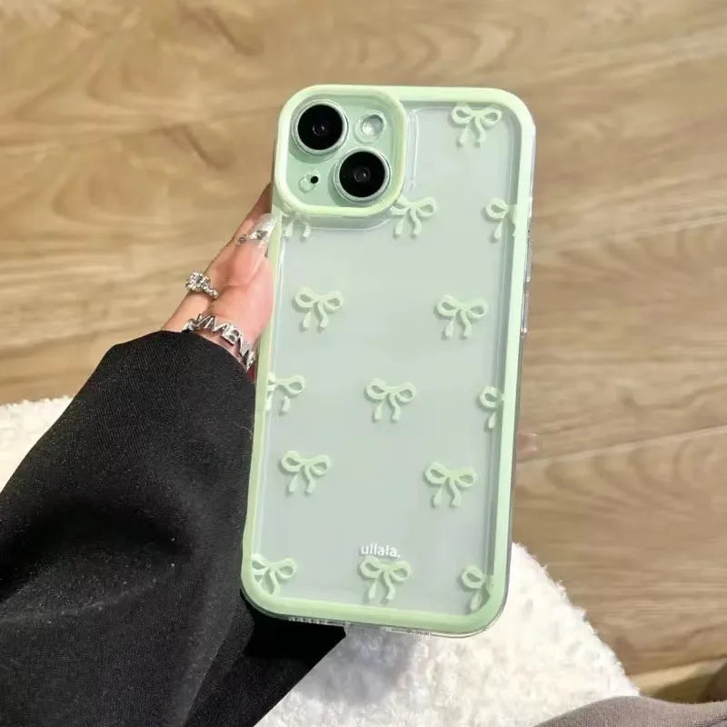 Cute Bow Clear iPhone Case