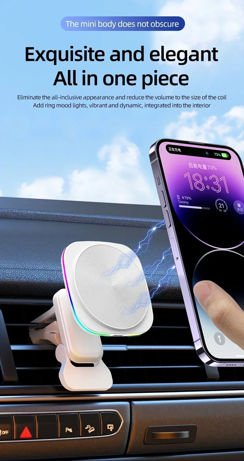 Magnetic Car Wireless Charger Holder (RGB)