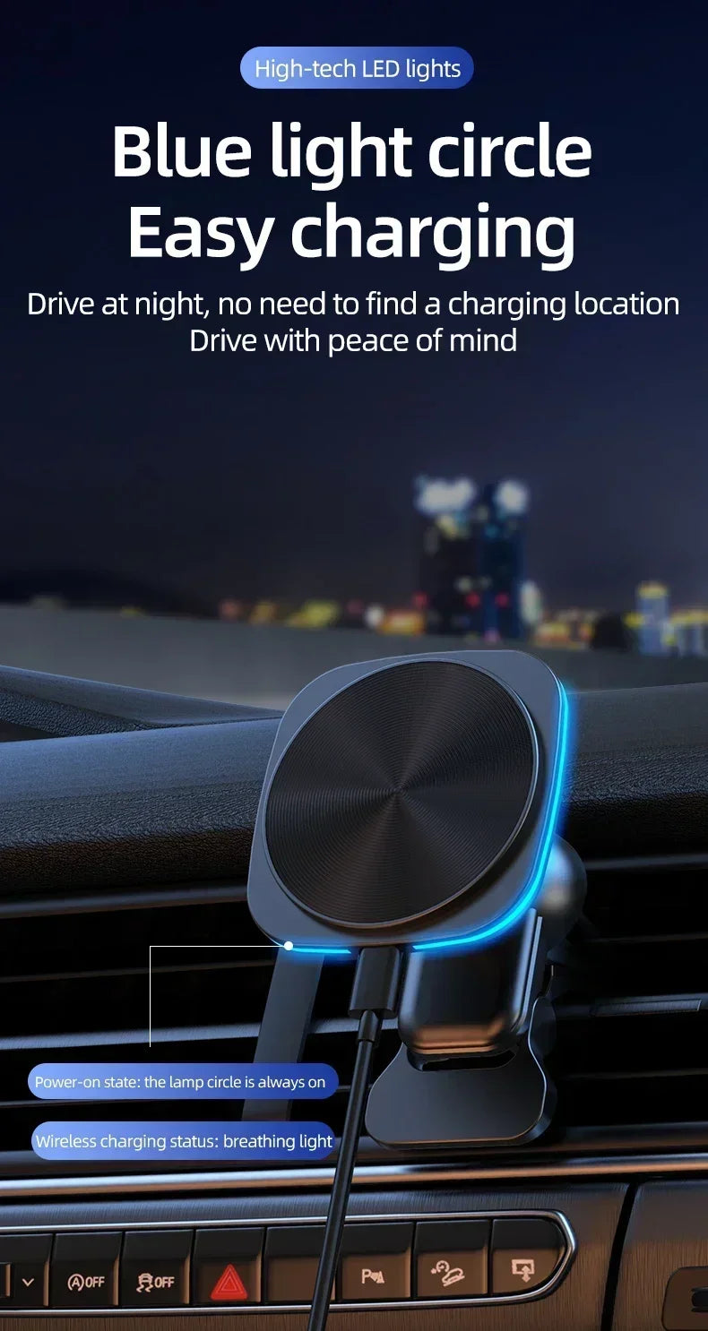 Magnetic Car Wireless Charger Holder (RGB)