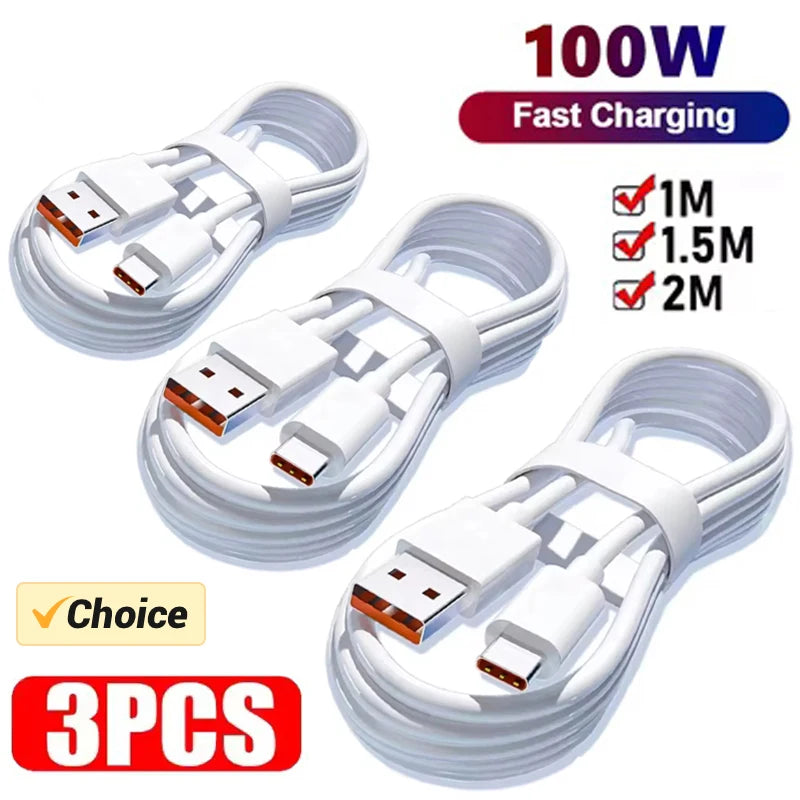 USB-C 100W Fast Charging Cable (3-Pack)