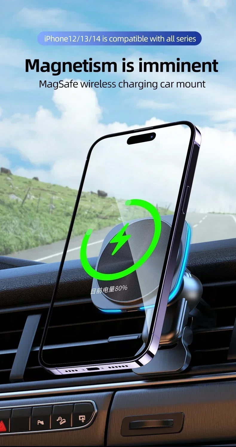 Magnetic Car Wireless Charger Holder (RGB)