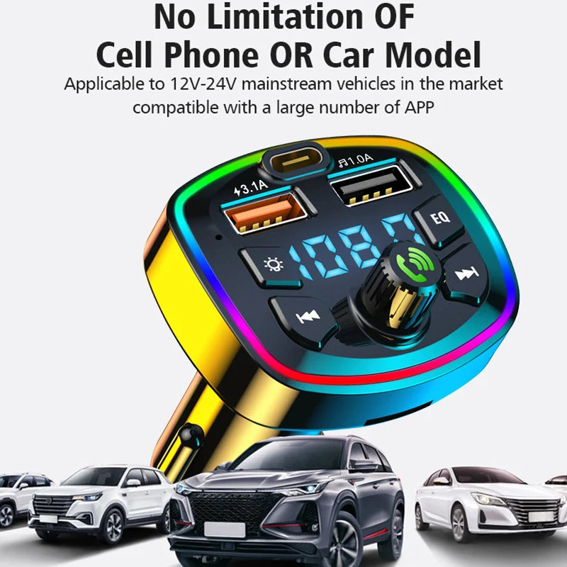 Bluetooth 5.0 FM Transmitter Car Charger