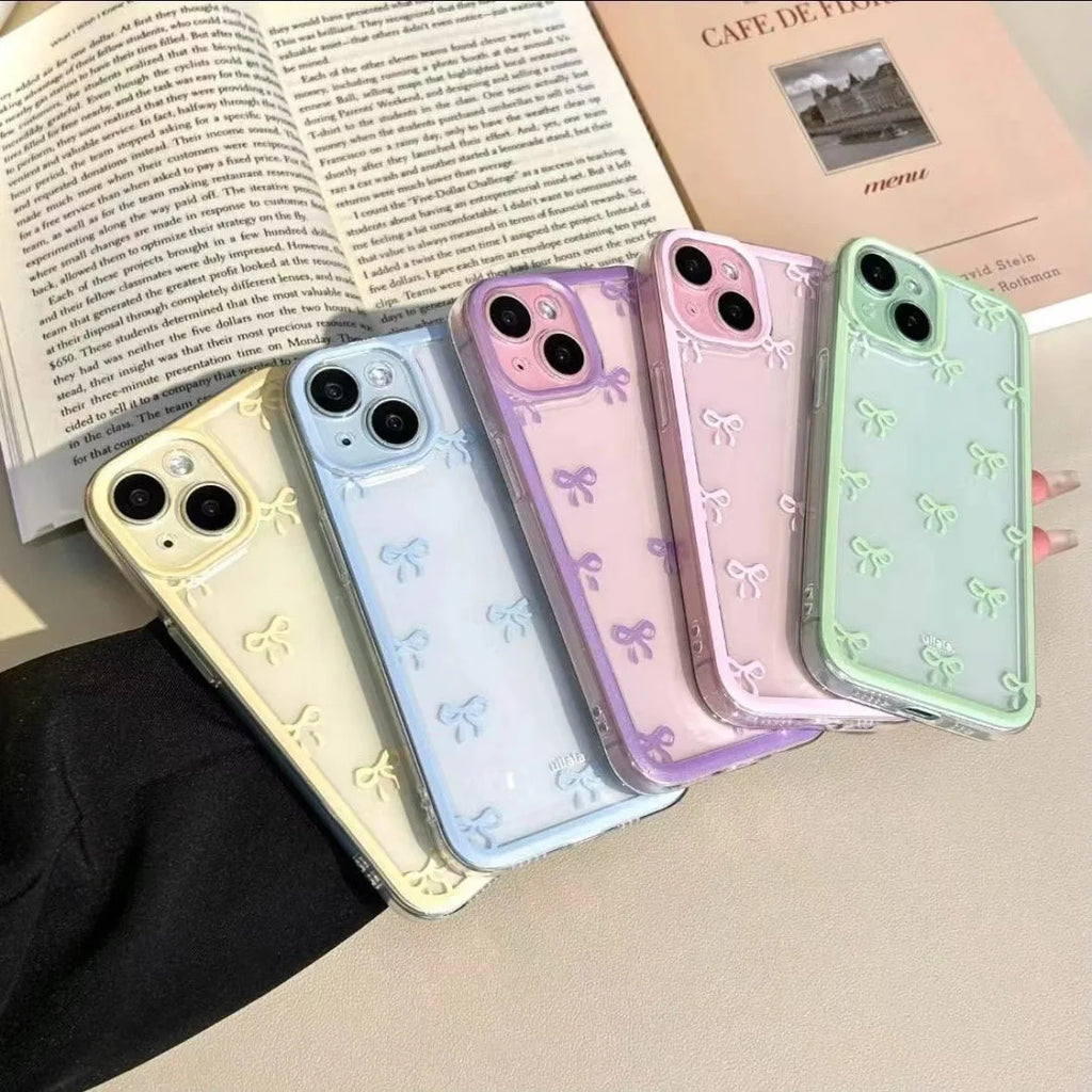 Cute Bow Clear iPhone Case