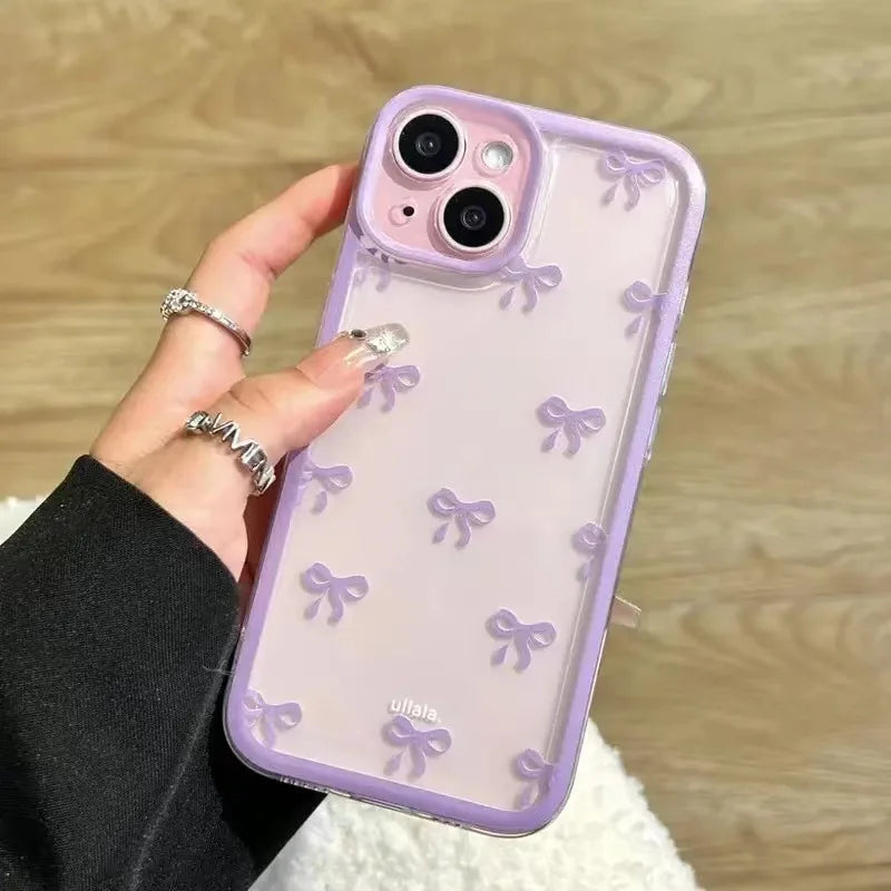Cute Bow Clear iPhone Case