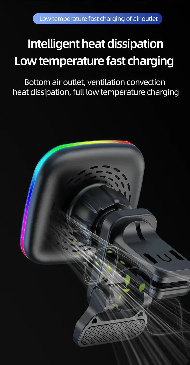 Magnetic Car Wireless Charger Holder (RGB)