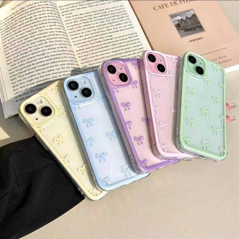 Cute Bow Clear iPhone Case