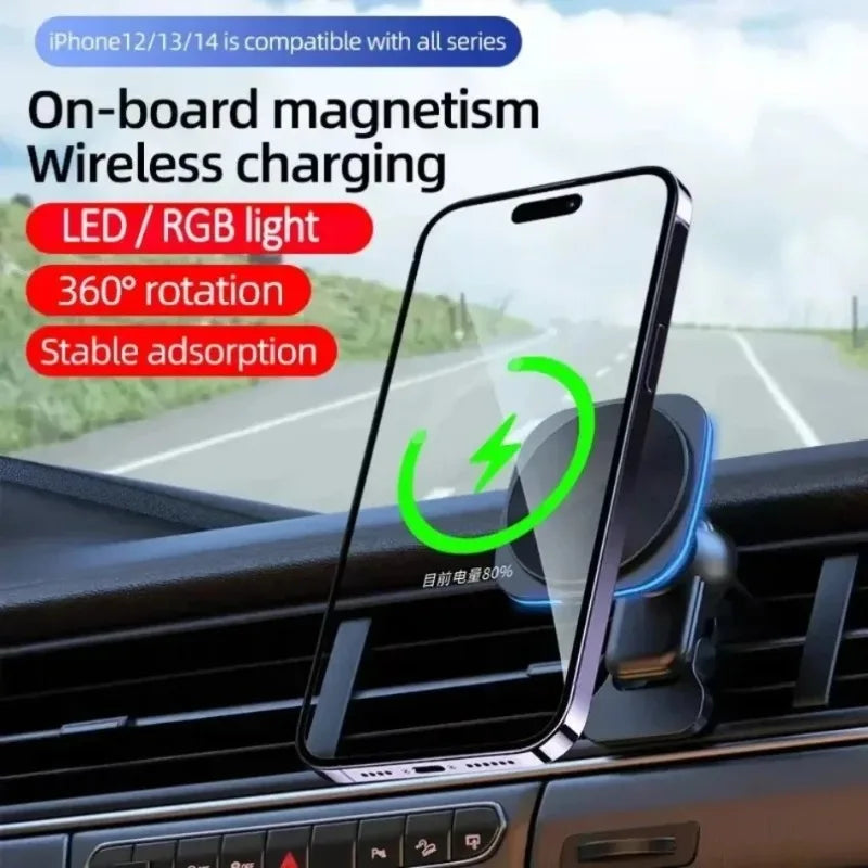 Magnetic Car Wireless Charger Holder (RGB)