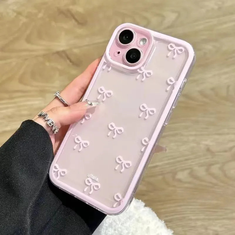 Cute Bow Clear iPhone Case