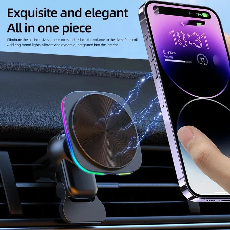 Magnetic Car Wireless Charger Holder (RGB)